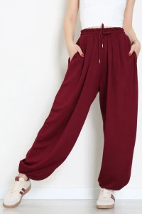 Kristal Kumaş Şalvar Eşofman Altı Bordo - 42924.102.