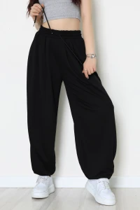 Kristal Kumaş Şalvar Eşofman Altı Siyah - 42924.102.