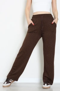 Modal Kumaş Taşlı Eşofman Altı Kahve - 42925.102.