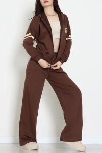 3 İplik Şardonsuz Şeritli Takım Kahve - 52098.1878.