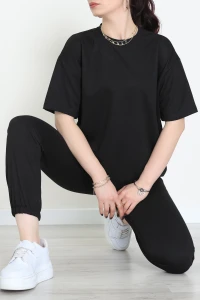 Oversize İki İplik Wortex Takım Siyah - 80318.1878.