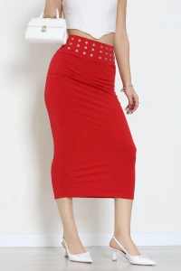 Kuş Göz Detaylı Etek Kırmızı - 10312.251.