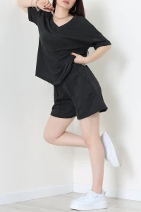 V Yaka Şortlu Takım Füme - 52212.1567.