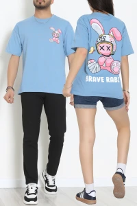 Kompakt Penye Unisex Tişört İndigopembe - 55064.1872.