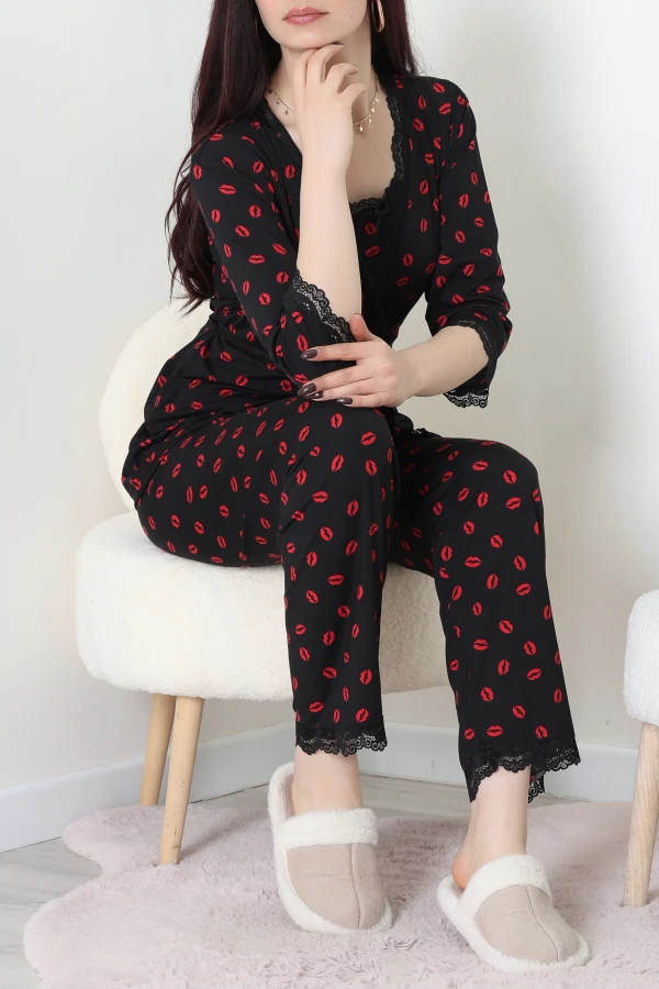 3 Lü Set Pijama Takımı Siyahdudak - 623.1287.