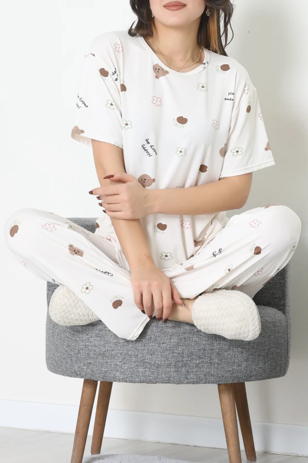 Milan Alt Üst Aynı Pijama Takımı Beyazayı - 792.1287.