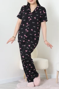 Milan Büyük Beden Düğmeli Pijama Takımı Flamingo - 794.1287.