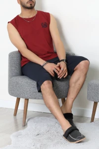 Süprem Nakışlı Erkek Pijama Takımı Bordosiyah - 41983.1048.