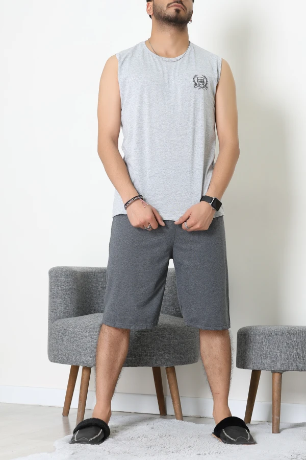 Süprem Nakışlı Erkek Pijama Takımı Grifüme - 41983.1048.