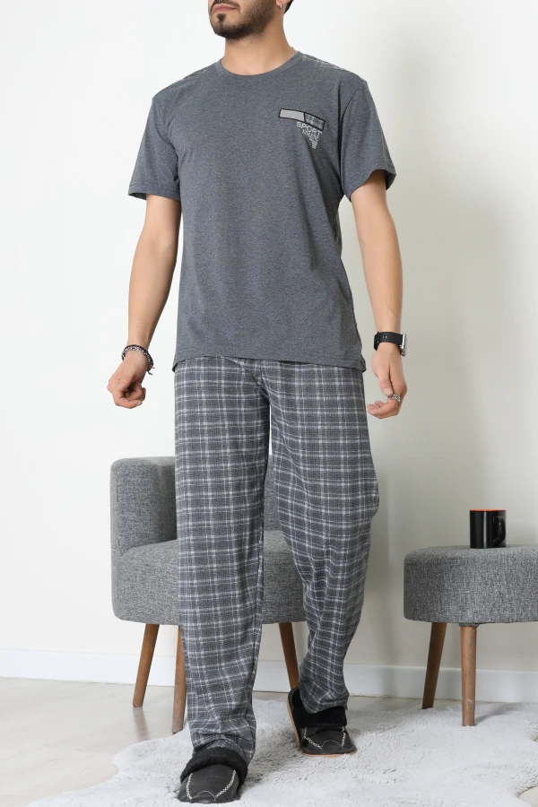 Kısa Kollu Erkek Pijama Takımı Koyufüme - 41985.1048.