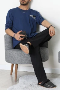 Bisiklet Yaka Erkek Pijama Takımı Lacisiyah - 42157.1048.