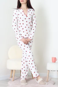 Baskılı Bürümcük Uzun Kol Takım Çilek - 124.1287.