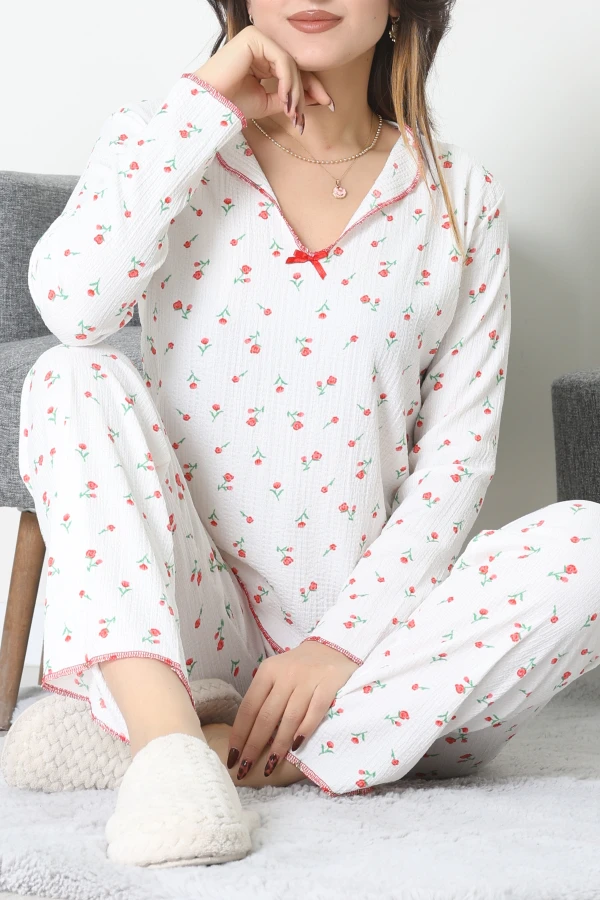 Baskılı Bürümcük Uzun Kol Takım Çiçek - 124.1287.