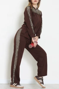 Pul Garnili 2 İplik Eşofman Takımı Kahvegold - 52109.1567.