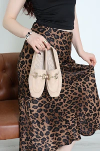 Tokalı Loafer Babet Süetbej - 193.1846.