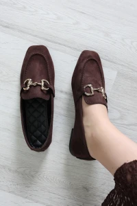 Tokalı Loafer Babet Süetkahve - 193.1846.