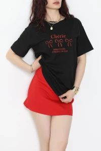 Suprem Baskılı Oversize Tişört Siyah - 31883.1878.