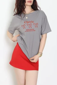 Suprem Baskılı Oversize Tişört Boyalıgri - 31883.1878.