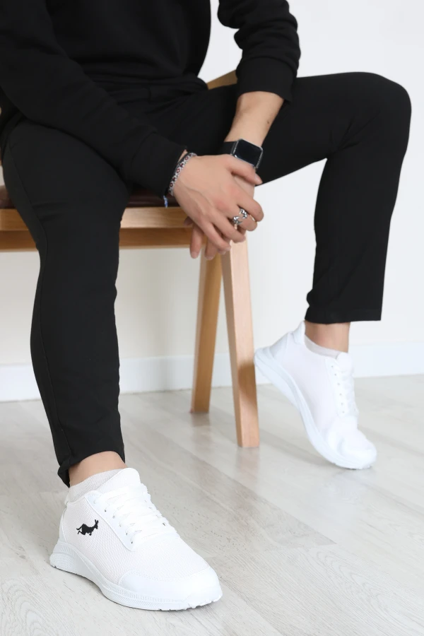 Baskılı Erkek Spor Ayakkabı Beyaz - 31914.264.