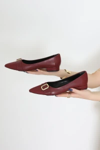 Tokalı Babet Ayakkabı Bordo - 32021.264.