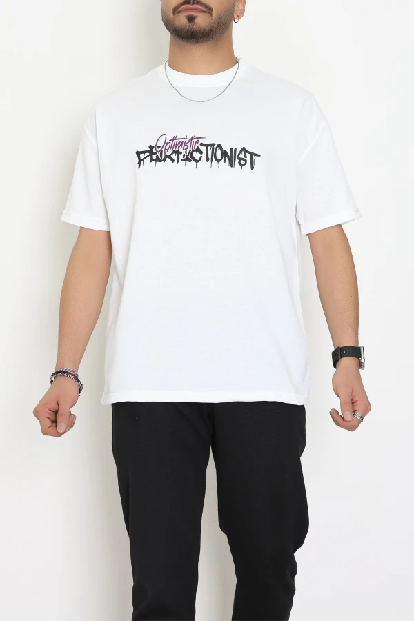 Wortex Oversize Erkek Tişört Beyaz - 31694.1878.