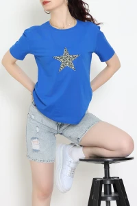 Suprem Baskılı Tişört Saks - 31885.1878.