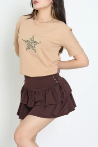 Suprem Baskılı Tişört Camel - 31885.1878.