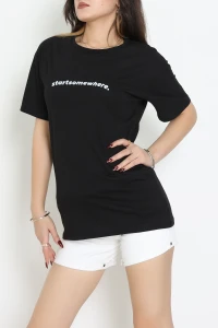 Suprem Baskılı Oversize Tişört Siyah - 31887.1878.