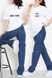 Suprem Baskılı Oversize Tişört Beyaz - 31888.1878.