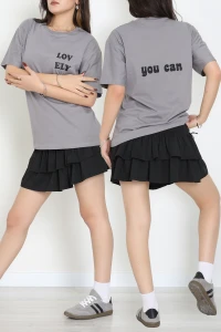 Suprem Baskılı Oversize Tişört Boyalıgri - 31888.1878.