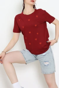 Suprem Baskılı Tişört Bordo - 31890.1878.