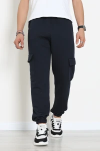 3 İplik Şardonsuz Kargo Cepli Erkek Eşofman Altı Lacivert - 42811.1878.