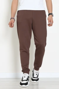 3 İplik Şardonsuz Paçası Ribanalı Erkek Eşofman Altı Kahve - 42812.1878.