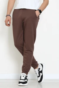 3 İplik Şardonsuz Paçası Ribanalı Erkek Eşofman Altı Kahve - 42812.1878.