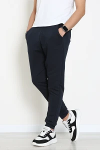 3 İplik Şardonsuz Paçası Ribanalı Erkek Eşofman Altı Lacivert - 42812.1878.