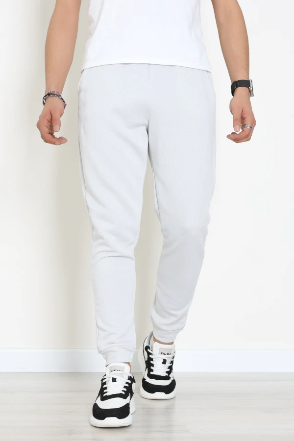 3 İplik Şardonsuz Paçası Ribanalı Erkek Eşofman Altı Açıkgri - 42812.1878.