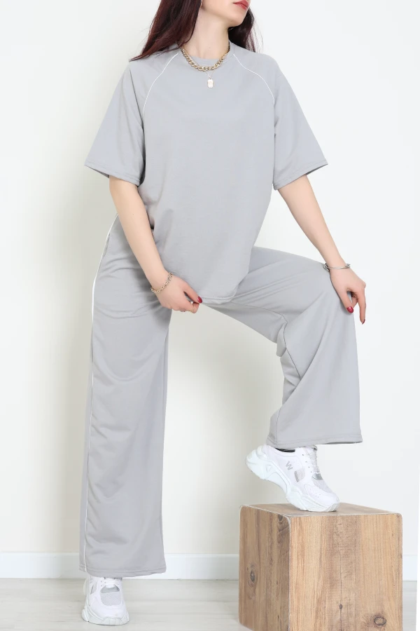 İki İplik Kadın Eşofman Takımı Gri - 52211.1567.