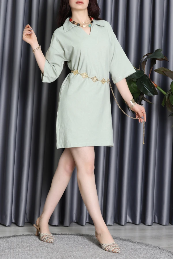 Polo Yaka Elbise Çağla - 125250.1994.