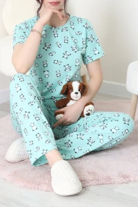 Modal Alt Üst Aynı Pijama Takımı Yeşilpanda - 782.1287.