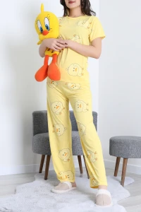 Modal Alt Üst Aynı Pijama Takımı Sarıördek - 782.1287.