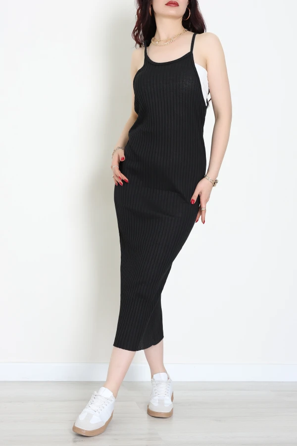 Askılı Kaşkorse Elbise Siyah - 71020.1748.