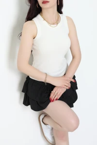 Halter Yaka Kaşkorse Body Ekru - 71060.1748.