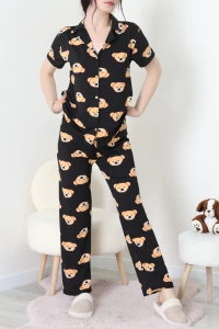 Milan Kumaş Düğmeli Pijama Takımı Kiremitayı - 750.1287.