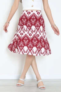 Desenli Bürümcük Etek Kırmızı - 42920.1567.