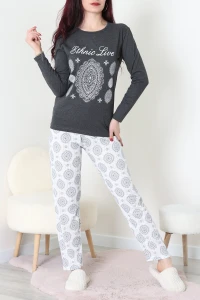 Viskon Pijama Takımı Füme - 52185.2123.