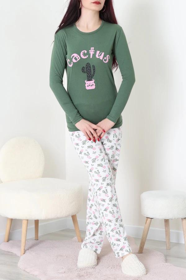 Viskon Pijama Takımı Yeşil - 52185.2123.