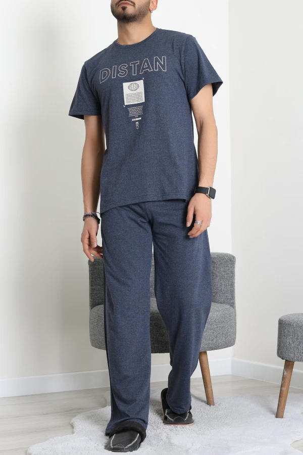 Kısa Kollu Süprem Erkek Pijama Takımı İndigo - 70946.1961.