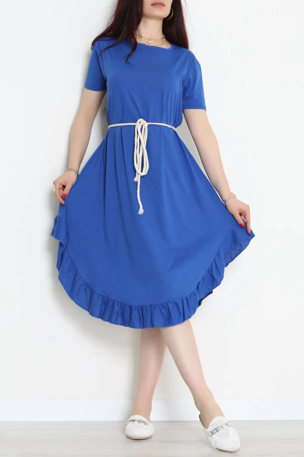 Oversize Süprem Kumaş Elbise Saks - 71016.1748.