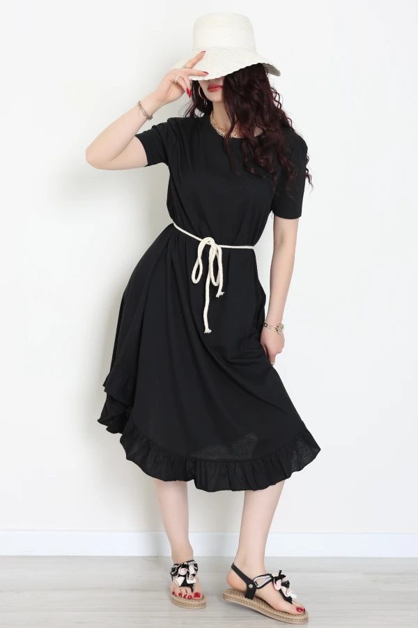 Oversize Süprem Kumaş Elbise Siyah - 71016.1748.