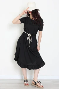 Oversize Süprem Kumaş Elbise Siyah - 71016.1748.